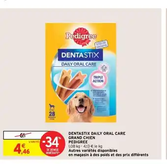 Intermarché Dentastix Daily Oral Care Grand Chien Pedigree offre