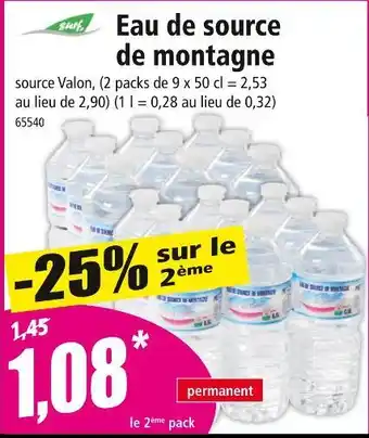 Norma Surf Eau de source de montagne offre