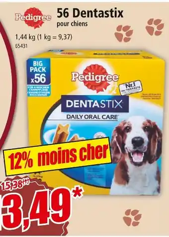 Norma Pedigree 56 Dentastix pour chiens offre