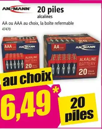Norma ANSMANN 20 piles alcalines offre