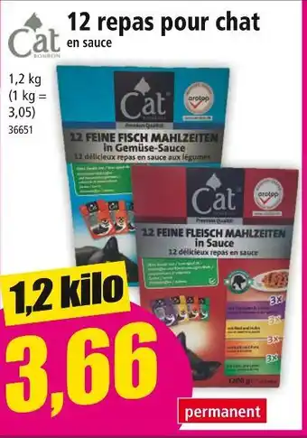 Norma Cat 12 repas pour chat en sauce offre