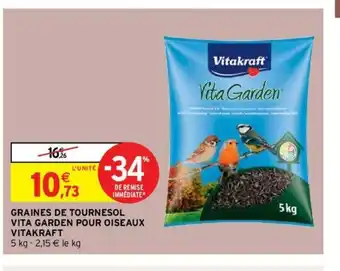 Intermarché Graines De Tournesol Vita Garden Pour Oiseaux Vitakraft offre