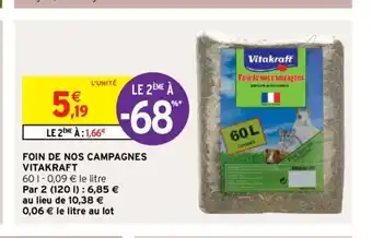 Intermarché Foin De Nos Campagnes Vitakraft offre