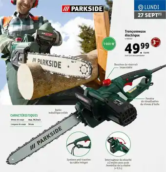 Lidl Tronçonneuse électrique Parkside offre