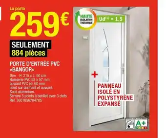 Brico Dépôt Porte D'entrée Pvc «bangor» offre