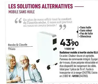 Bricorama Radiateur Mobile à Inertie Sèche Ola offre