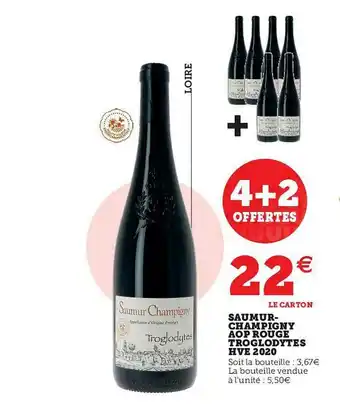 Super U Saumur-champigny Aop Rouge Troglodytes Hve 2020 offre