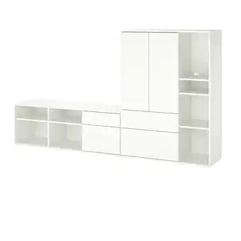 IKEA Vihals Combinaison tv/rangement, blanc, 251x37x140 cm offre