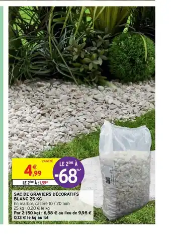 Intermarché Sac De Graviers Décoratips Blanc 25 KG offre