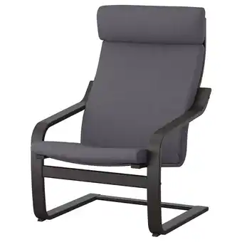 IKEA PoÄng Fauteuil, brun noir/skiftebo gris foncé offre