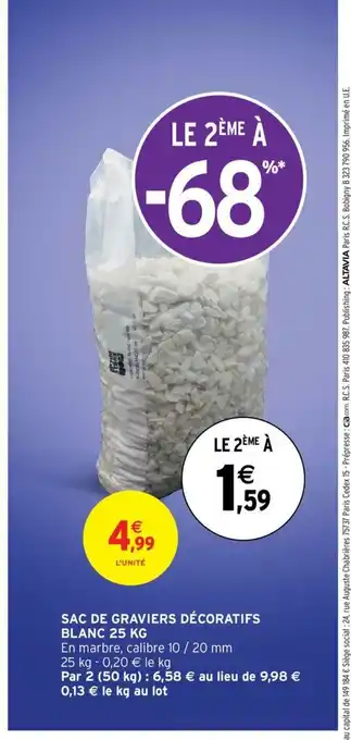 Intermarché Sac De Graviers Décoratifs Blanc 25 KG offre