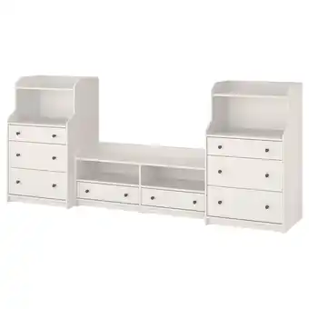 IKEA Hauga Combinaison tv/rangement, blanc, 277x46x116 cm offre