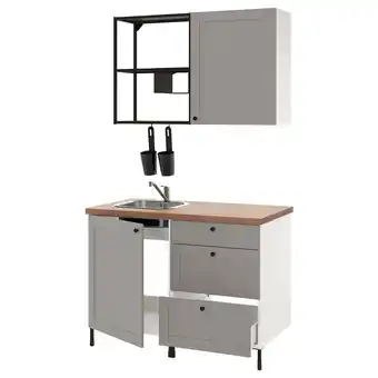 IKEA Enhet Cuisine, anthracite/gris avec cadre, 123x63.5x222 cm offre
