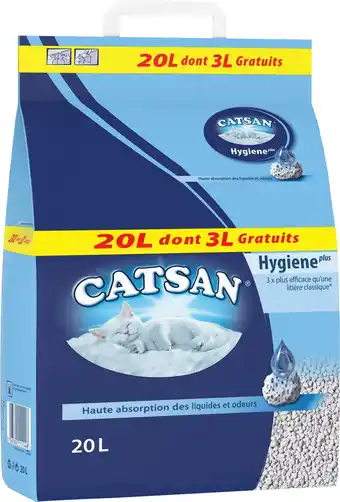 Catsan - Litière Hygiène plus 20L dont 3L gratuit