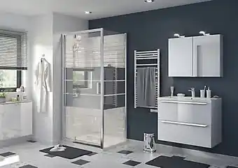 Castorama Paroi de douche fixe GoodHome Beloya miroir 70 cm offre