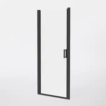 Castorama Porte de douche pivotante noir GoodHome Beloya transparente 90 cm offre