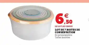 Super U Lot De 7 Boites De Conservation offre