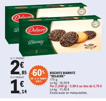 E.Leclerc BISCUITS BIARRITZ DELACRE offre