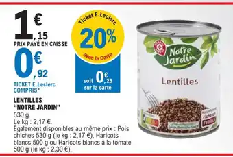 E.Leclerc LENTILLES "NOTRE JARDIN" offre