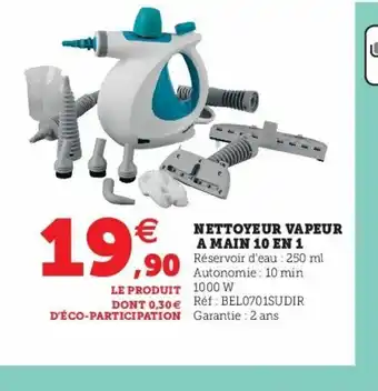 Super U Nettoyeur Vapeur A Main 10 en 1 offre