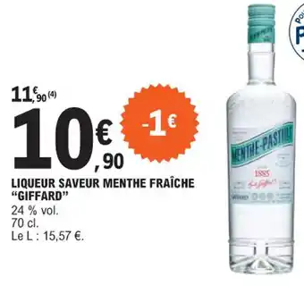 E.Leclerc LIQUEUR SAVEUR MENTHE FRAÎCHE offre