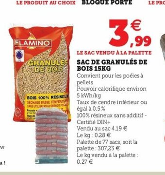 Super U Sac De Granulès De Bois 15KG offre