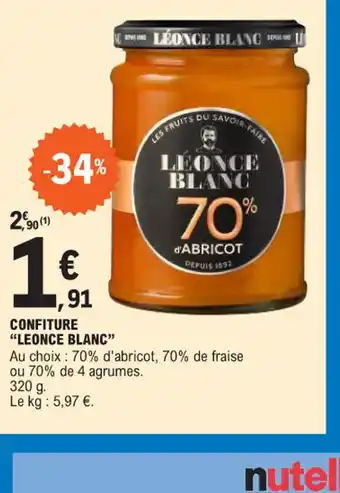 E.Leclerc CONFITURE "LEONCE BLANC" offre