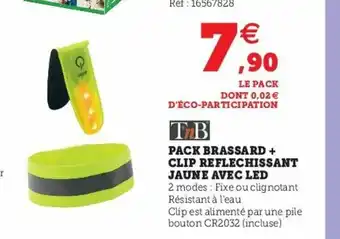 Super U Pack Brassard + Clip Reflechissanr Jaune Avec Led offre
