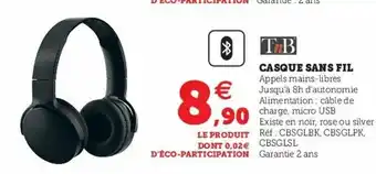 Super U Casque Sans Fil offre