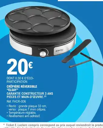E.Leclerc CRÊPIÈRE RÉVERSIBLE "ELSAY" offre