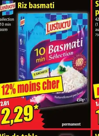 Norma Lustucru Riz basmati offre