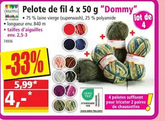 Norma Pelote de fil 4 x 50 g "Dommy" offre