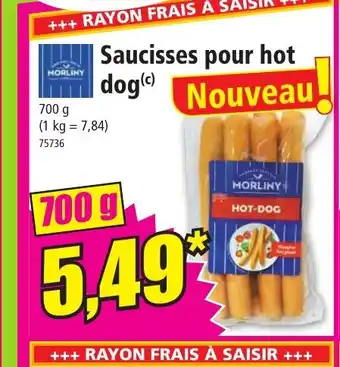 Norma Saucisses pour hot dog offre