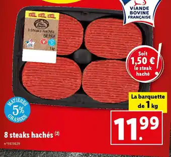 Lidl 8 steaks hachés offre