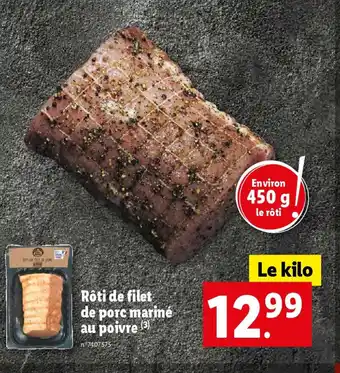 Lidl Rôti de filet de porc mariné au poivre (3) offre