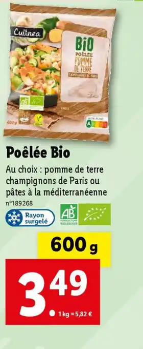 Lidl Poêlée Bio offre