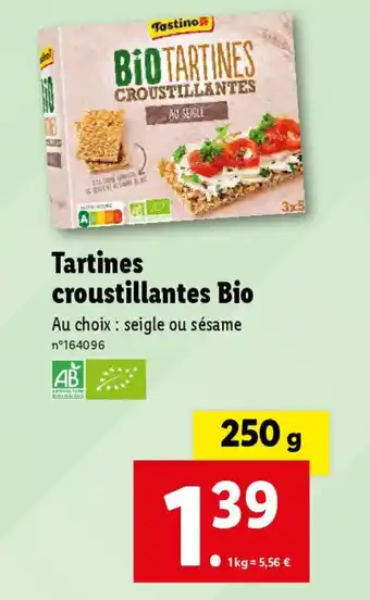 Lidl Tartines croustillantes Bio offre