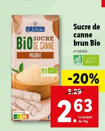 Lidl Sucre de canne brun Bio offre