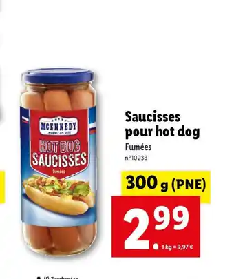 Lidl Saucisses pour hot dog offre