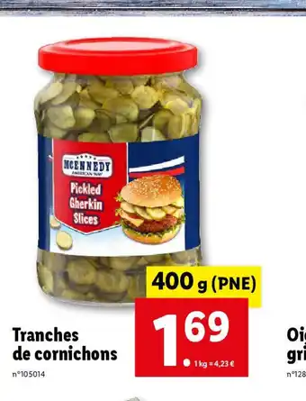 Lidl Tranches de cornichons offre