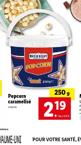 Lidl Popcorn caramelisé offre