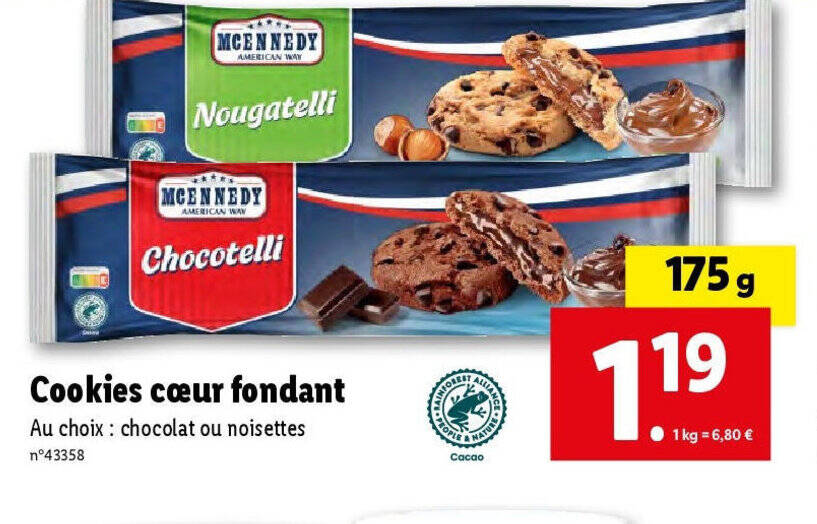 Promo Cookies cœur fondant chez Lidl