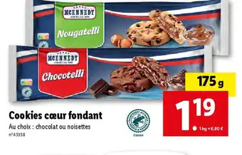 Lidl Cookies cœur fondant offre
