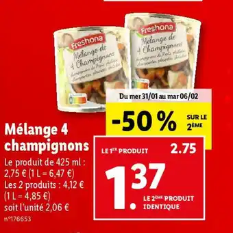 Lidl Melange de 4 Champignons offre