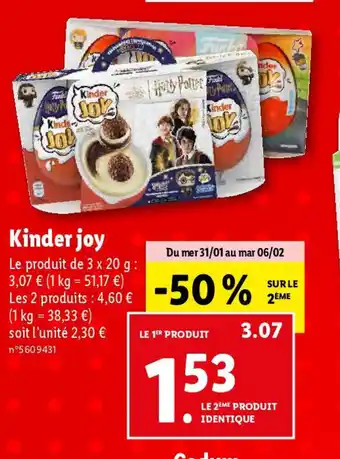 Lidl Kinder joy offre