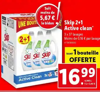 Lidl Skip 2+1 Active clean offre
