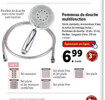 Lidl Pommeau de douche multifonction offre