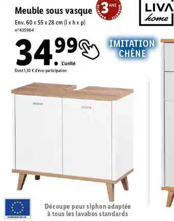 Lidl Meuble sous vasque offre