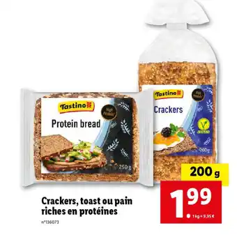 Lidl Crackers, toast ou pain riches en protéines offre