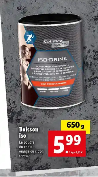 Lidl Boisson iso offre